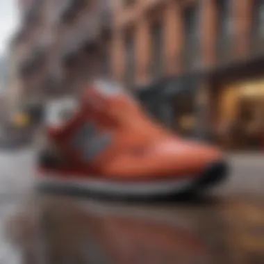 Cultural Impact: The New Balance Tiago in an Urban Environment A stylish urban setting featuring the New Balance Tiago, highlighting its cultural relevance