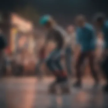 Skaters enjoying Glass Animals' music at a festival