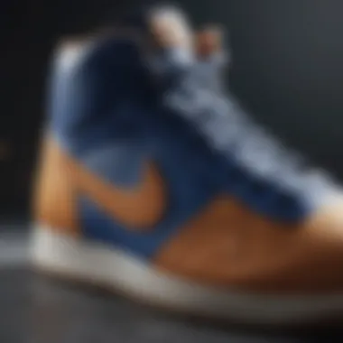 Close-up view of Nike Royal Mid's high-quality material and craftsmanship