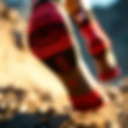 Close-up view of stance tab socks highlighting their unique design features.