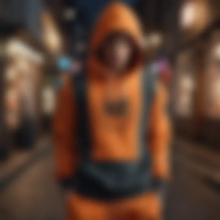 Fashion-forward individuals wearing the Primitive Dragonball Z hoodie in an urban setting