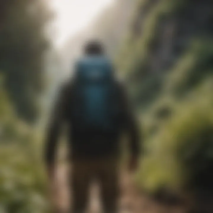 Adventure enthusiast using a Quiksilver backpack in nature