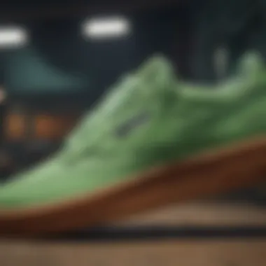 Close-up of the unique features of the Reebok Club C Double Green