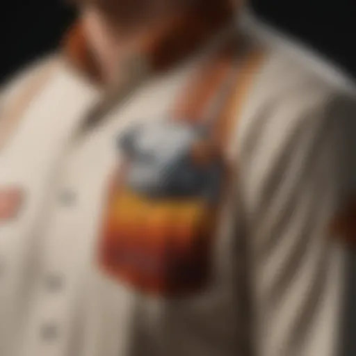 A close-up of the Appa shirt showcasing its unique design and colors