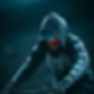 Athlete in Action Wearing Scorpion Hoodie An athlete wearing a scorpion hoodie while engaged in an extreme sport.