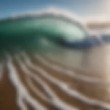 Unique Wave Patterns on a Wild Beach A wild Patagonian beach showcasing unique wave patterns