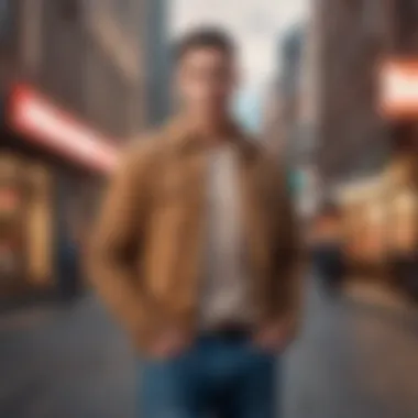 Urban Style with Tan Shirt Jacket Stylish outfit pairings featuring a tan shirt jacket in a casual urban setting.