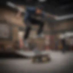 Skateboarder performing tricks at Vans Arden Mall