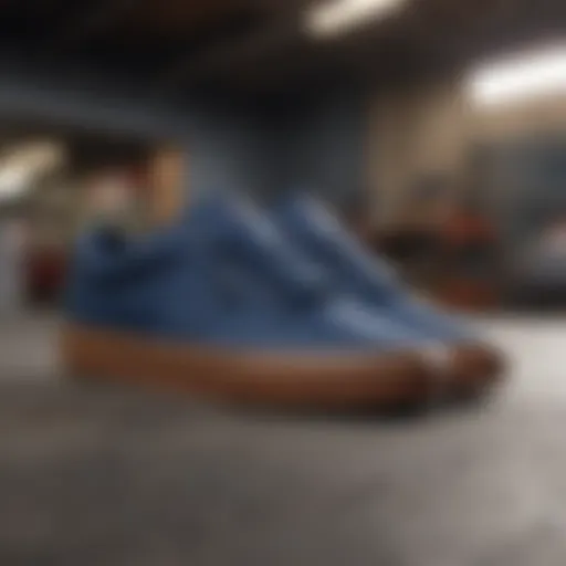 Close-up of the Vans Atwood Navy Gum showcasing its innovative design features.