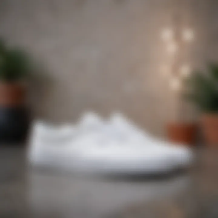 Vans Era White Leather sneakers displayed in a clean, aesthetic setting.
