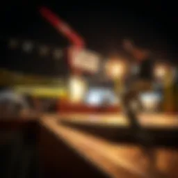 A vibrant skateboarding scene capturing dynamic tricks at the Vans Platform