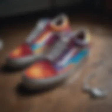Artistic Display of Tie Dye Sneakers An artistic display of Vans Old Skool Tie Dye with matching accessories