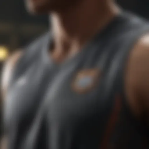 Close-up of the Warrior basketball jersey fabric showcasing breathability.