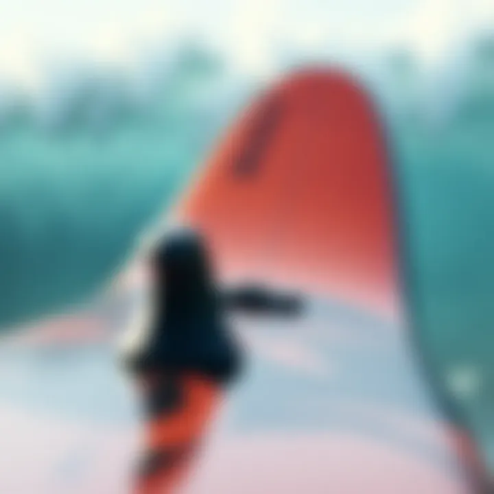 Close-up of the Wave Bandit surfboard showcasing its design features