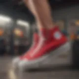Dynamic shot showcasing the Chuck Taylor All Star Lift High Top Platform in motion during an extreme sports event.