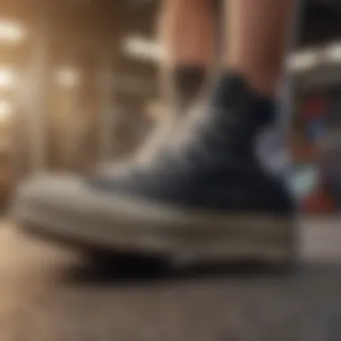 Comparative Analysis of Extreme Sports Footwear Comparison image of the Chuck Taylor All Star Lift High Top Platform alongside other popular extreme sports footwear.
