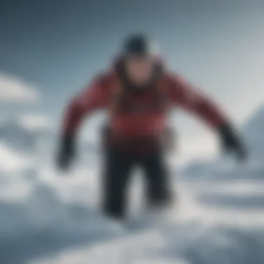 Athlete Navigating a Polar Obstacle Dramatic moment of an athlete navigating a polar obstacle