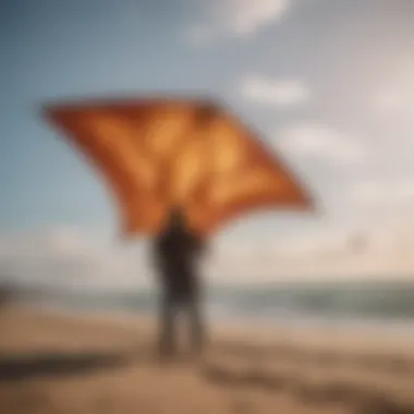 An artist meticulously crafting a kite, showcasing intricate designs