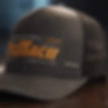 Close-up of the material composition of a trucker hat