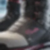 A close-up of the Thirtytwo Double Boa snowboard boot showcasing its unique lacing system