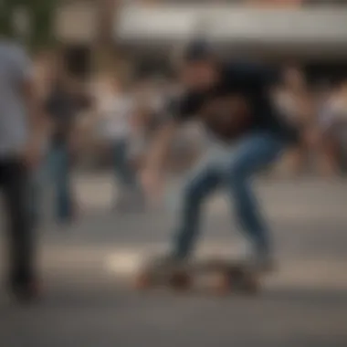 A gathering of skaters in an urban environment, embodying community spirit