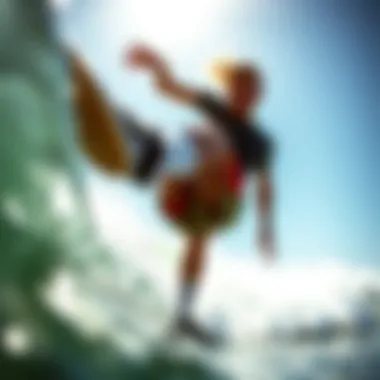 Athlete wearing Vans ankle socks while surfing