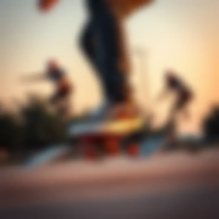 Thrill-seekers in Action with Vans Authentic Colorful Skaters performing tricks while wearing Vans Authentic Colorful