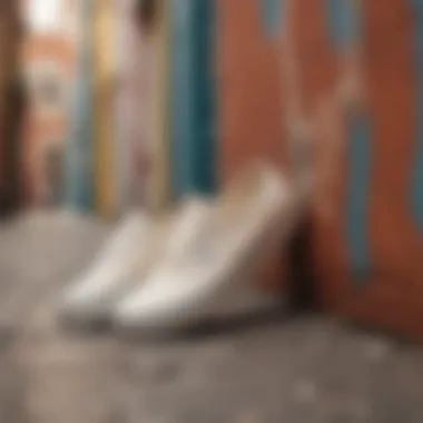 Cultural Significance of Vans Authentic Cream in Urban Landscapes Vans Authentic Cream sneakers featured in a vibrant street art setting