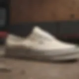 Detailed view of Vans Authentic Cream showcasing the iconic design elements
