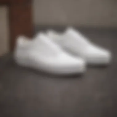 Performance of Vans Old Skool Stacked Leather White Platform Shoes in Skateboarding Vans Old Skool Stacked Leather White Platform Shoes on a skateboard