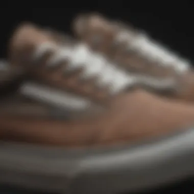 Close-up of Vans Old Skools highlighting texture and craftsmanship