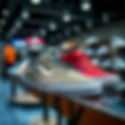 Stylish Vans footwear displayed in an outlet