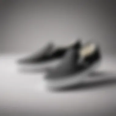 Timeless Appeal of Vans Slip-Ons Classic black and white Vans Slip-Ons against a minimalist backdrop