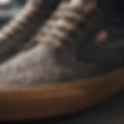 Close-up of gum sole on a stylish extreme sports shoe