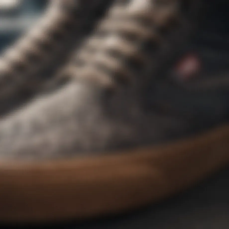 Close-up of gum sole on a stylish extreme sports shoe