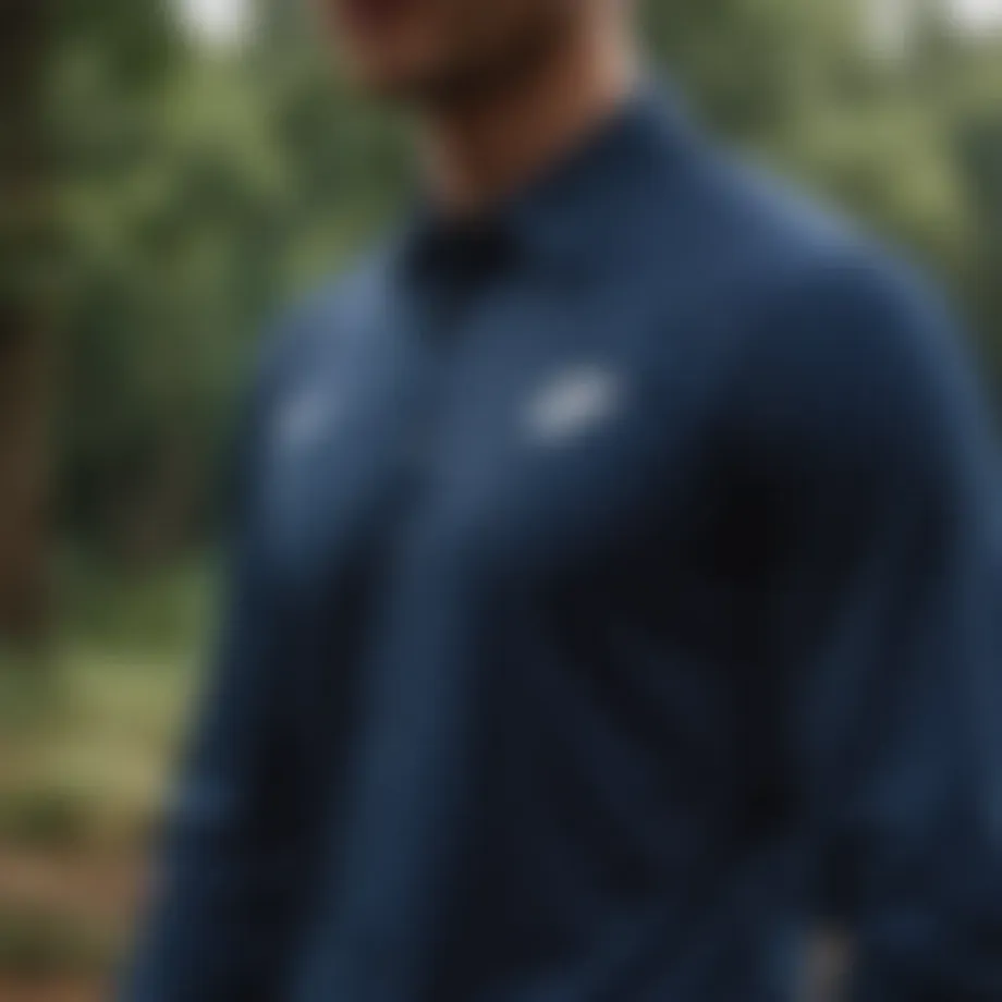 Navy blue Nike shirt in an outdoor setting