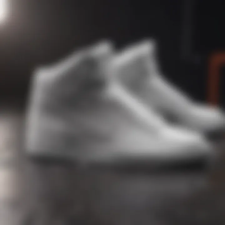 Design elements of white Nike high tops