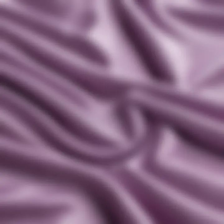 Close-up of lilac fabric emphasizing texture and quality