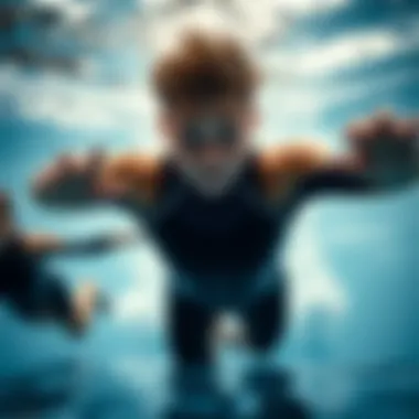 Young Athletes Diving in Wetsuit Jackets Young athletes diving into water wearing wetsuit jackets