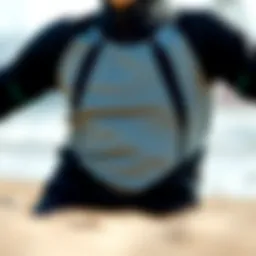 Close-up of youth wetsuit jacket showcasing innovative fabric technology