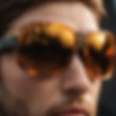 Close-up of zebra sunglasses showcasing lens quality