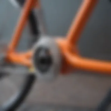 Close-up of fixie bike components highlighting the single-speed drivetrain