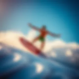 A thrilling moment captured while Flowrider surfing, showcasing the athlete's techniques and balance.