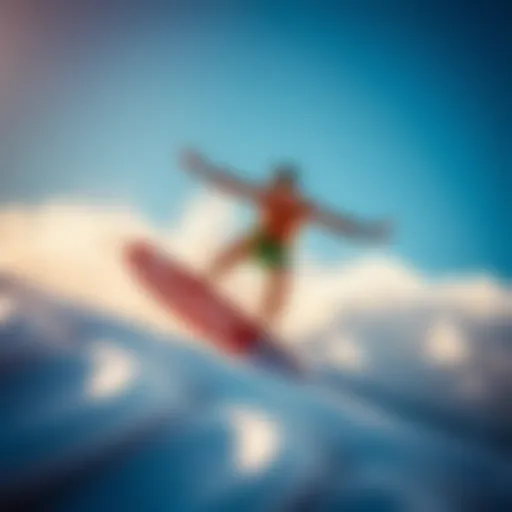 A thrilling moment captured while Flowrider surfing, showcasing the athlete's techniques and balance.