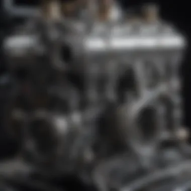 Close-up of a formula car's engine