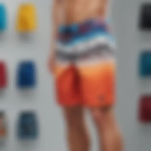 A vibrant display of Greg Noll board shorts showcasing various colors and designs