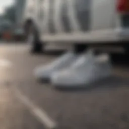 A close-up of grey and white checkered Vans showcasing unique patterns and textures