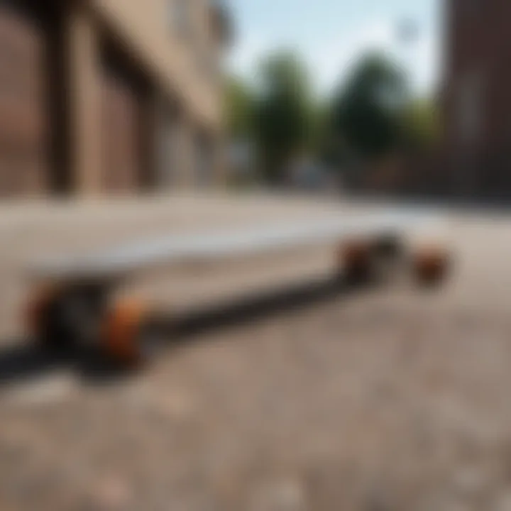 A well-maintained penny board showing signs of quality griptape