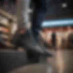 Customer acquiring footwear using in-store pickup service