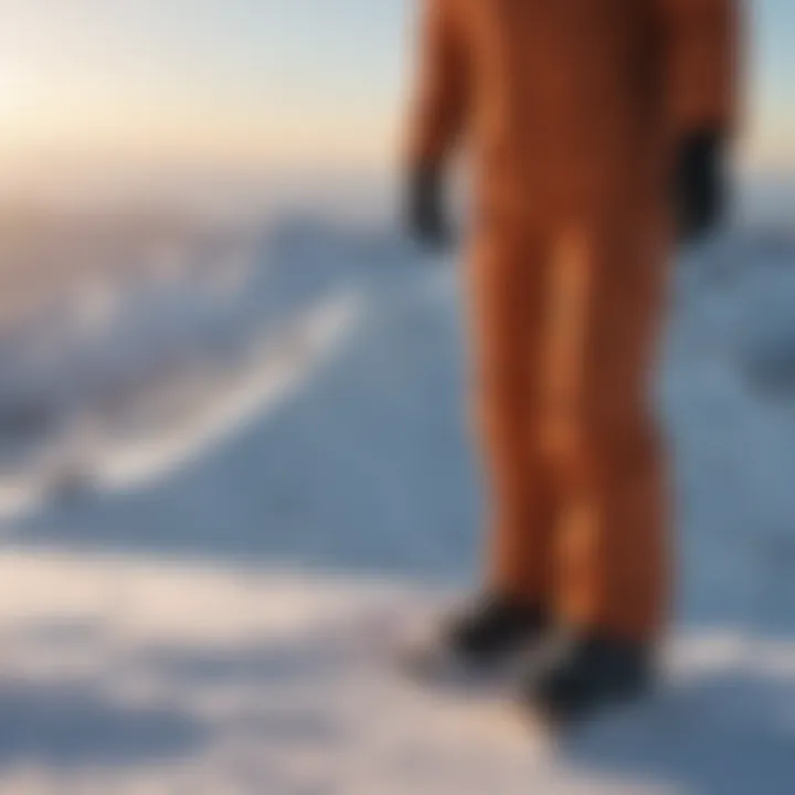 A cozy snowboarding scene highlighting insulated pants in action